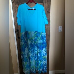 Mixed media maxi dress by Lori Goldstein